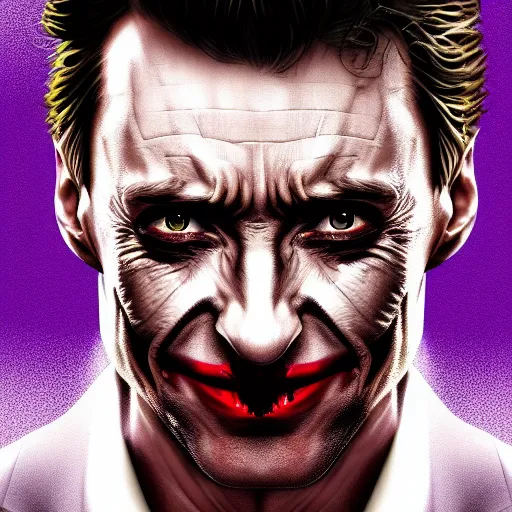 Prompt: Hugh Jackman is The Joker, hyperdetailed, artstation, cgsociety, 8k