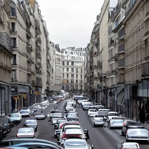 Image similar to une rue de paris vide avec des voitures garees en 2 0 2 0