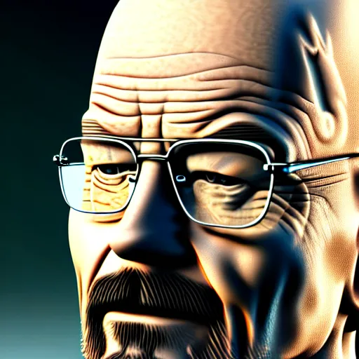 Image similar to walter white in metaverse , 3d render , octane render , 4k , HD , realistic