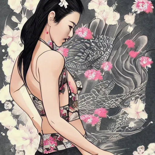 Prompt: a young and beautiful yakuza girl sitting with her back uncovered dropping her kimono, looking backwards, with a beautiful big tattoo painted on her bare back, character art, illustration, elegant, 2d, ultra highly detailed, digital painting, smooth, sharp focus, artstation, pixiv, art by Ilya Kuvshinov The seeds for each individual image are: [2670787321, 1569917013, 2124658566, 1936627545, 521237660, 231004294, 2825513492, 455647869, 167714324, 2927796711, 4264119719]