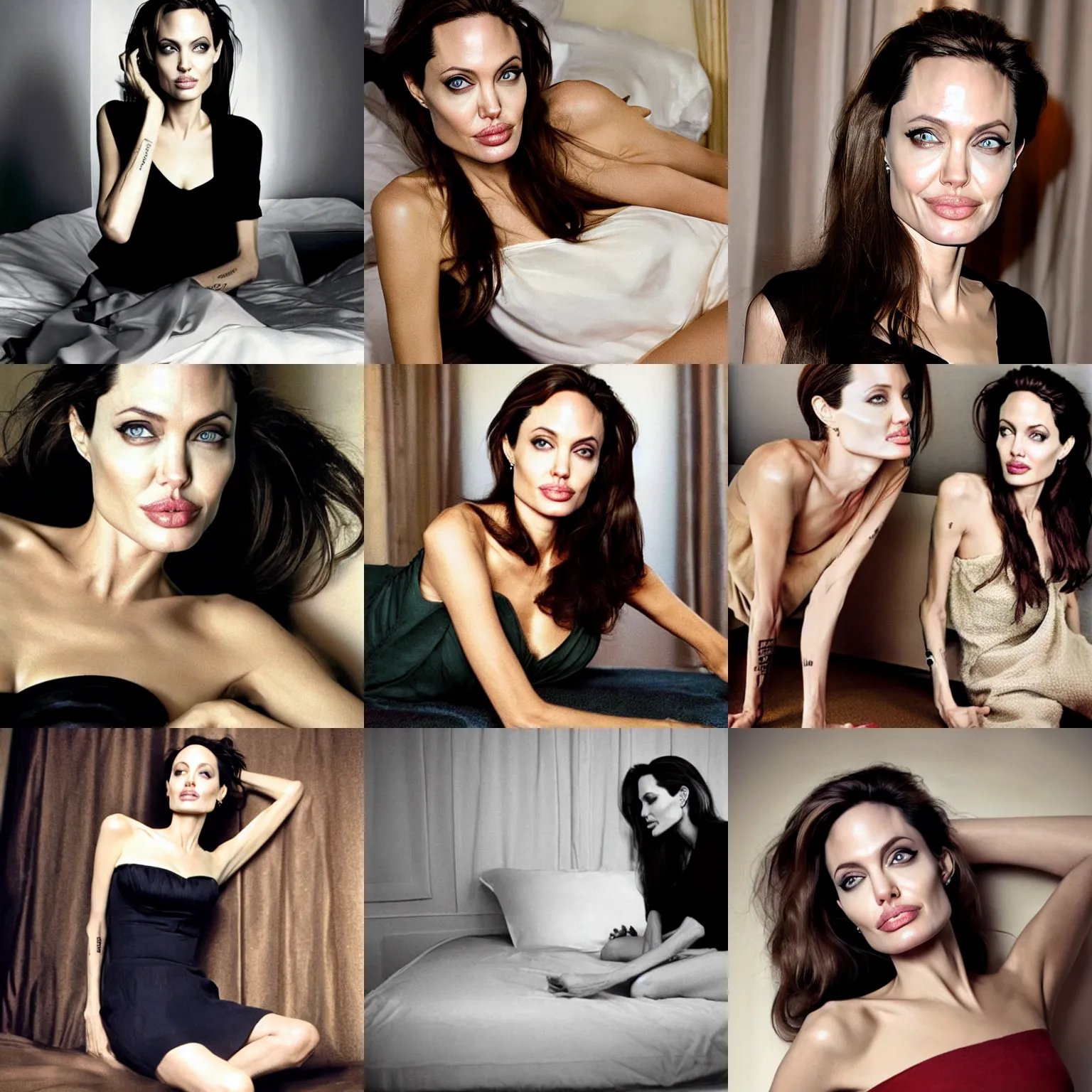 Prompt: Angelina Jolie in the bedroom