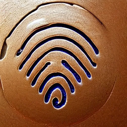 Prompt: a fingerprint that forms the shape of an unlock icon