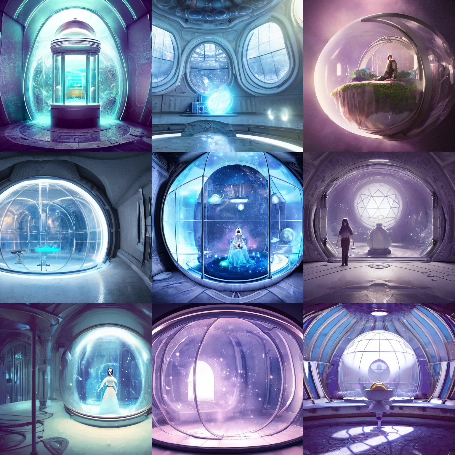 Prompt: imagine an incredibly magical place where all your dreams come true sealed in a a cryochamber in space with a glass dome in the style of artstation, cinematic lighting, clean and pristine design, highly detailed, cgsociety, raytracing, unreal engine 5, octane render, 8 k hd