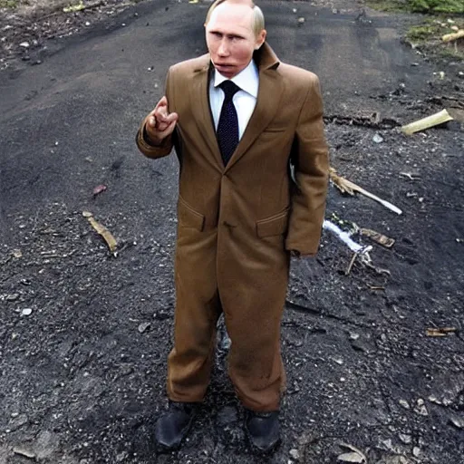 Prompt: mutant vladimir putin, post apocalypse