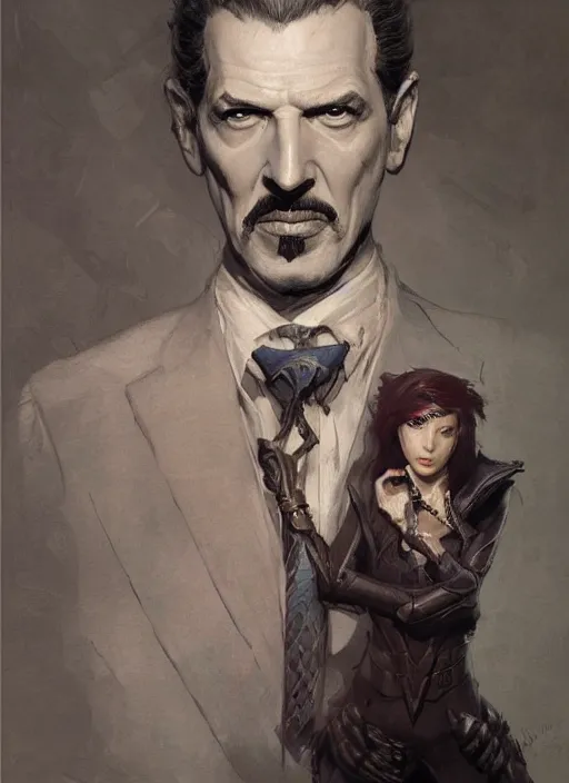 Image similar to Portrait of Vincent Price, marvel comics, dark, intricate, highly detailed, smooth, artstation, digital illustration by Ruan Jia and Mandy Jurgens and Artgerm and Wayne Barlowe and Greg Rutkowski and Frank Frazetta