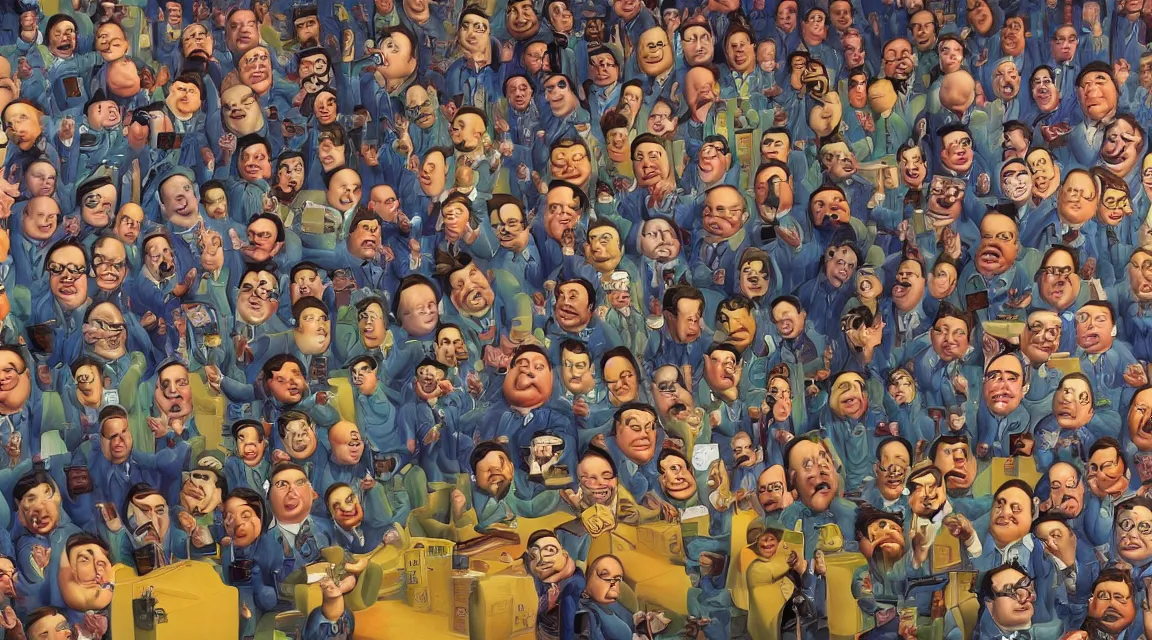 Image similar to Wallpaper of Linus Torvalds in a datacenter painted by fernando botero
