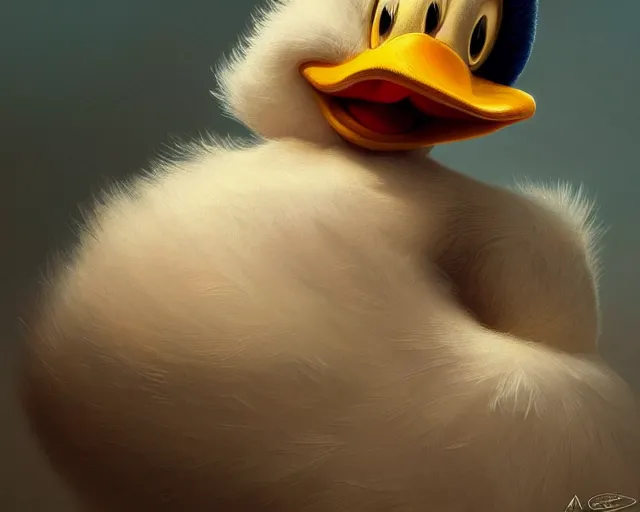 Prompt: realistic photography of a dying old donald duck, deep focus, intricate, elegant, highly detailed, digital painting, artstation, concept art, matte, sharp focus, illustration, art by artgerm and greg rutkowski and alphonse mucha