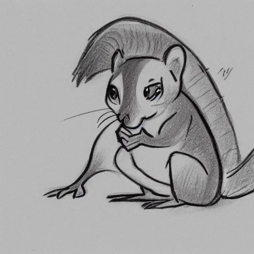 Image similar to milt kahl sketch of a squirrel