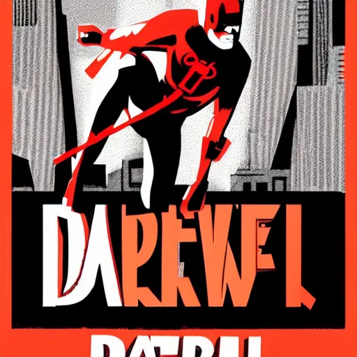 Prompt: daredevil action pose by david aja