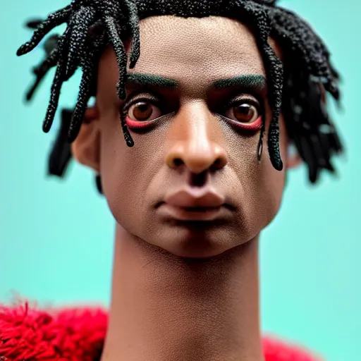 Image similar to playboi carti as an action figure 4 k detailed super realistic