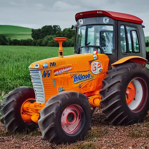 Image similar to neon badger spoon tractor, canon eos r 3, f / 1. 4, iso 2 0 0, 1 / 1 6 0 s, 8 k, raw, unedited, symmetrical balance, wide angle