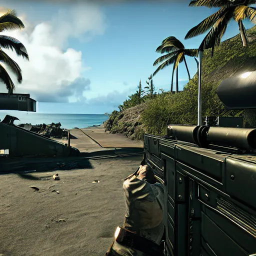 Image similar to Escape from Tarkov in Hawaii, in-game screenshot