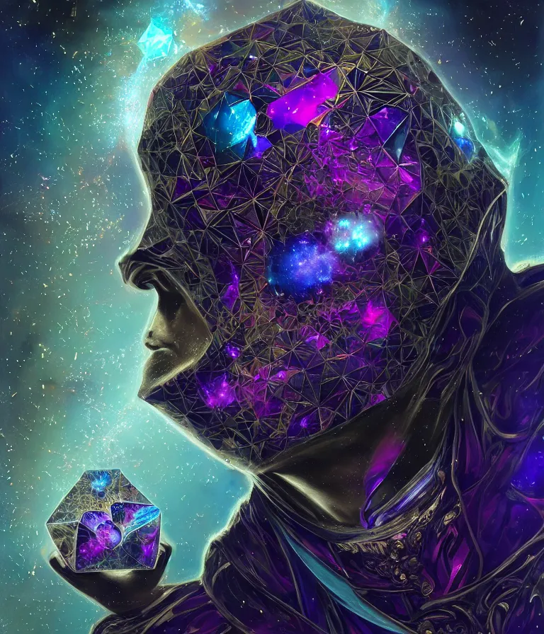 Image similar to front!!! shot of a court jester!!! character, mesmerizing fractal hypercubes, dark holography!!!, future, metallic nebula, crystalline edges, polygonal, elegant, highly detailed, centered, (((artstation, concept art, jagged, sharp focus, artgerm, Tomasz Alen Kopera, Peter Mohrbacher, donato giancola, Joseph Christian Leyendecker, WLOP, Boris Vallejo))), ((raytracing)), mugshot!!!!!, ugly!!!!!!, octane render, nvidia raytracing demo, octane render, nvidia raytracing demo, octane render, nvidia raytracing demo, 8K