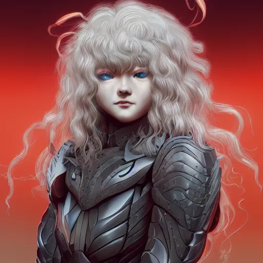 Image similar to illustration of griffith, hyper detailed, digital art, trending in artstation, cinematic lighting, studio quality, anime