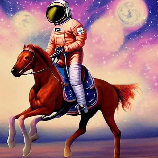 Image similar to astronaut riding a horse in space