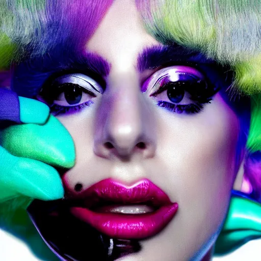 Prompt: lady gaga artpop act 2 album cover shot by nick knight, full body, artpop, jeff koons, canon, highly realistic. high resolution. highly detailed. dramatic. 8 k. 4 k.