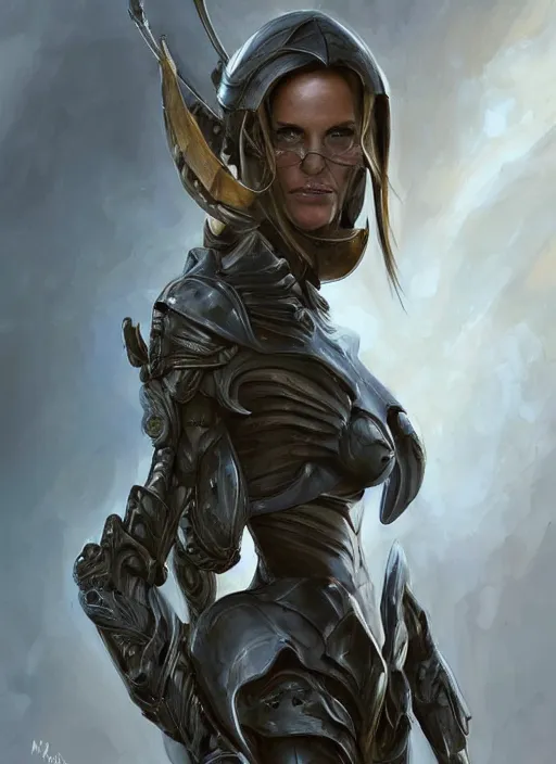 Prompt: a professional painting of Elle Macpherson, clothed in military armor, olive skin, long dark hair, beautiful bone structure, symmetrical facial features, intricate, elegant, digital painting, concept art, smooth, sharp focus, illustration, from StarCraft by Ruan Jia and Mandy Jurgens and Artgerm and William-Adolphe Bouguerea