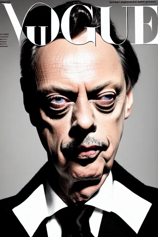 Prompt: extremely beautiful steve buscemi dressed as james bond, symmetrical, cinematic, elegant, luxury, real photography, 4 k, ultra hd, vogue journal cover