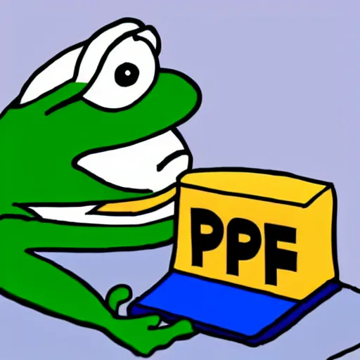 Prompt: pepe destroying computers