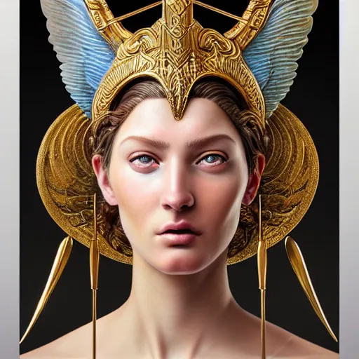 Prompt: hyperrealistic mixed media painting of beautiful goddess Athena, stunning 3d render inspired art by P. Craig Russell and Barry Windsor-Smith, perfect facial symmetry, fair fair fair fair fair skin skin skin dim volumetric lighting, full full full full face face face face face 8k octane beautifully detailed render, post-processing, portrait, extremely hyper-detailed, intricate, epic composition, headpiece headpiece headpiece, brown brown brown eyes eyes eyes eyes, realistic realistic realistic eyes, cinematic lighting, masterpiece, trending on artstation, detailed detailed detailed, masterpiece, stunning