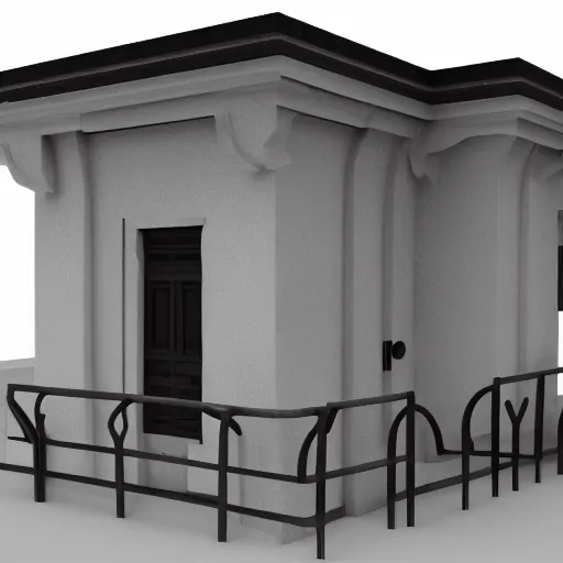 Image similar to 3 d render of east grestin border checkpoint from papers, please, trending on artstation