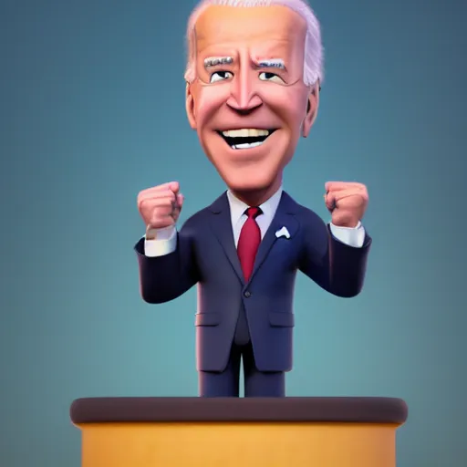 Image similar to joe biden on meth as seen in award winning animated pixar movie 4k octane render