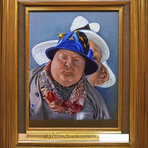 Image similar to yo mama is so fat she brought a spoon to the super bowl, rennaissance masters portrait, jean giraud portrait, intricate details