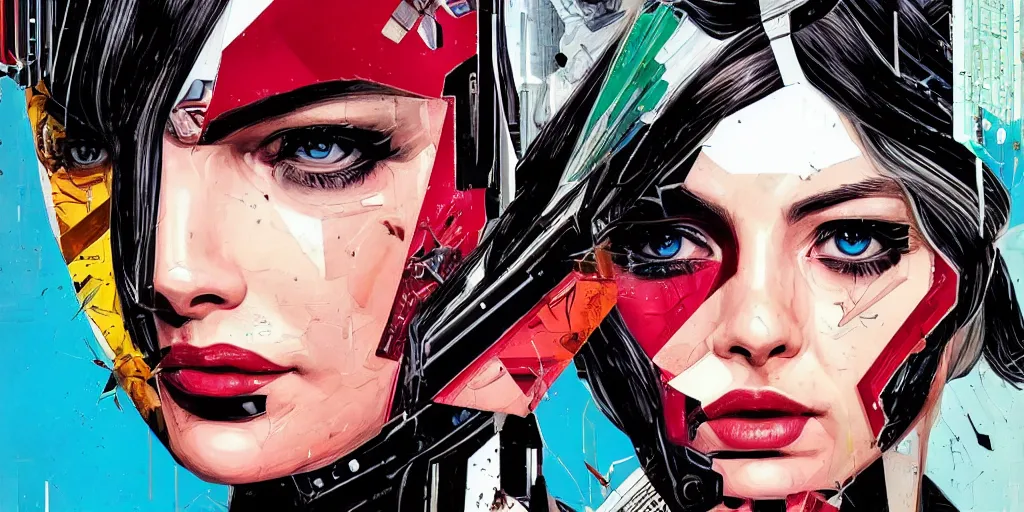 Image similar to a portrait of a single female android, by MARVEL comics and Sandra Chevrier, 4k