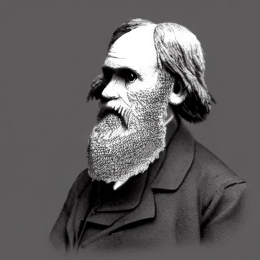 Image similar to low polygon charles darwin