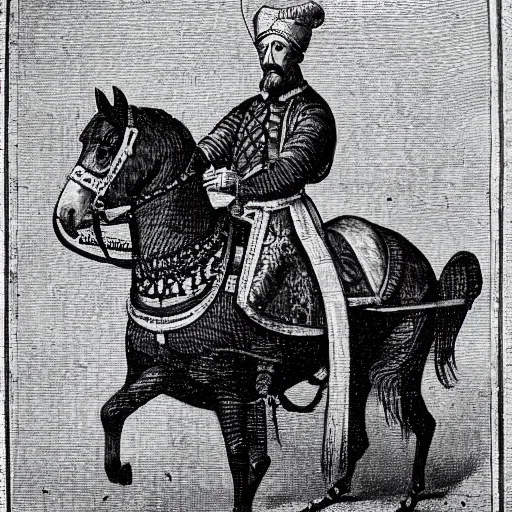 Prompt: ottoman sultan riding a range rover in 1 7 th century