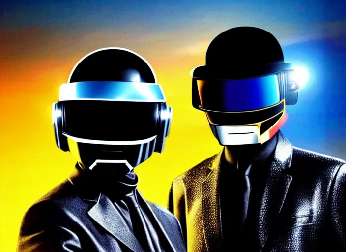 Prompt: knight rider, daft punk electroma movie, synthwave style, sea of technology