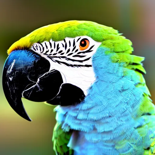 Prompt: face of an australian macaw parrot