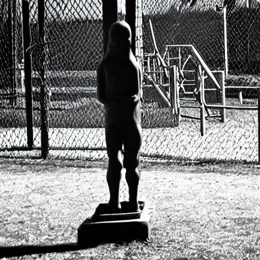 Image similar to scary figure by the playground grainy photo