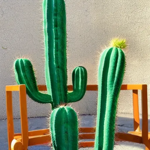 Image similar to a very comfy cactus chair