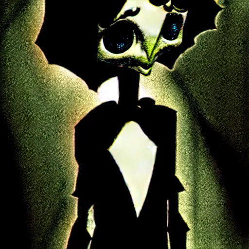 Image similar to grunge cartoon drawing of a plushie by - michael karcz , in the style of corpse bride, loony toons style, horror themed, detailed, elegant, intricate