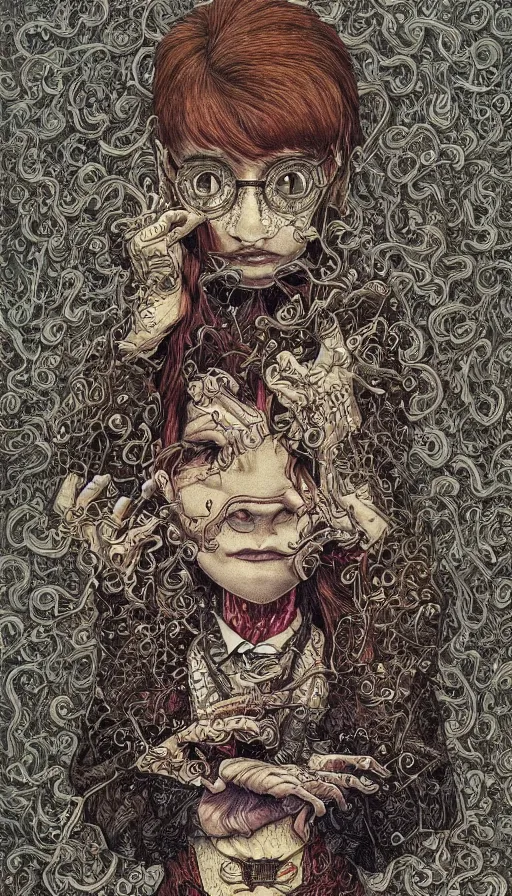 Image similar to portrait painted in jacek yerka style drawn by vania zouravliov and takato yamamoto, inspired by harry potter, intricate acrylic gouache painting, high detail, sharp high detail, artstation