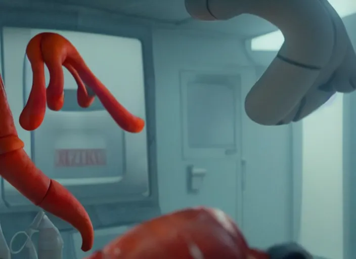 Image similar to film still of zoidberg in the new scifi movie, 4 k