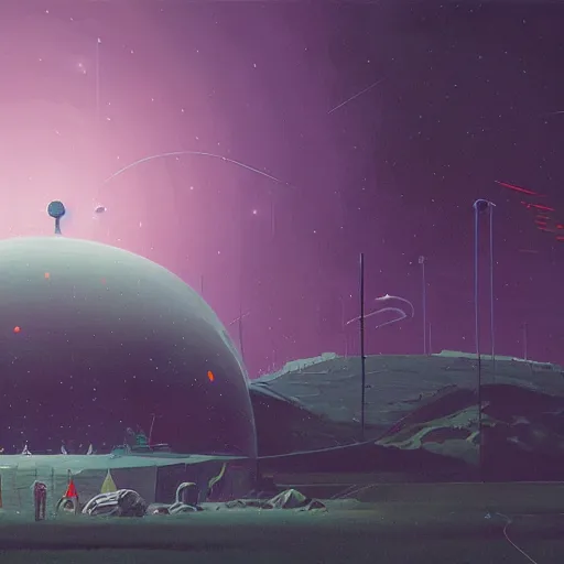 Prompt: Liminal space in outer space by Simon Stålenhag