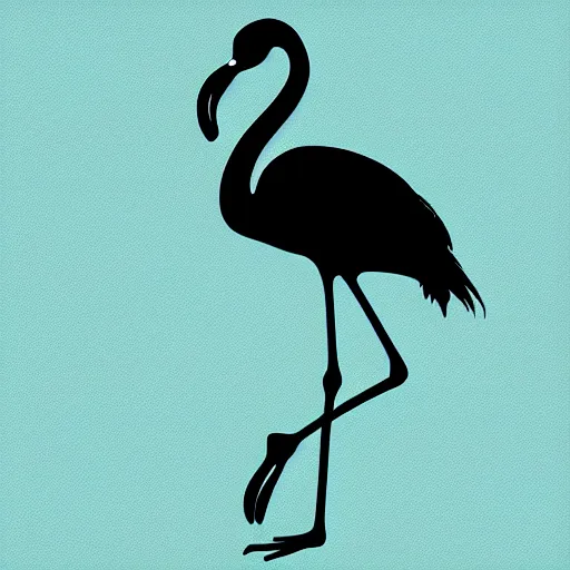 Image similar to silhouette of a flamingo, highly detailed, photorealistic, vector art, 8 k