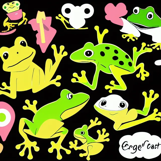 Prompt: animal, frog, character, clip art