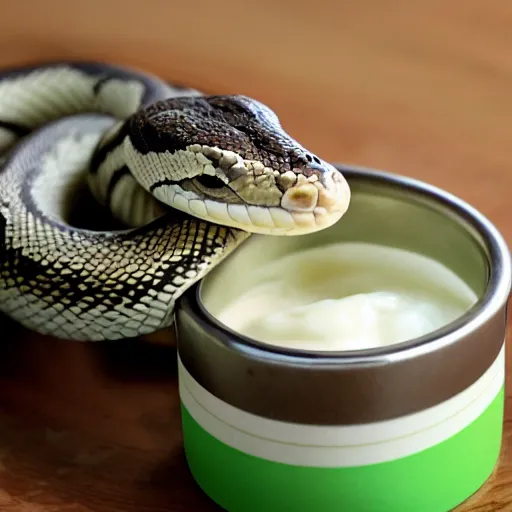 Image similar to snake in yogurt