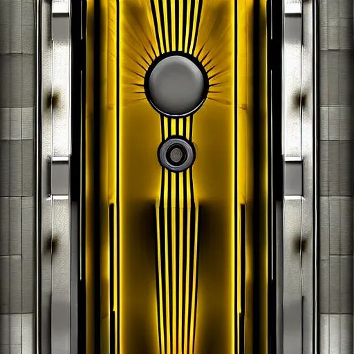 Prompt: photograph art - deco sci - fi door