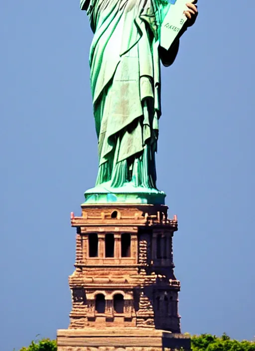 Prompt: the statue of liberty and cristo redentor