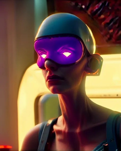 Image similar to woman from the animated series love, death and robots two in the void, cyberpunk 2 0 7 7, clemente, francesco may wilson, edward hopper filonov, beautiful face, octane rendering