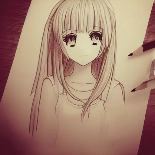 Drawing Cute Anime Girl With Pencil by DrawingTimeWithMe on DeviantArt