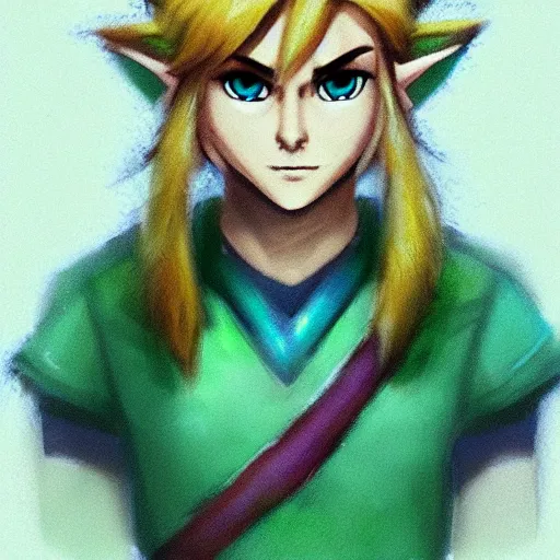 Prompt: portrait from link from the legend of zelda, trending on artstation