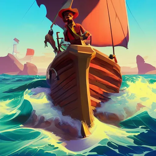 Image similar to painting treasure on sea of thieves game smooth median photoshop filter cutout vector, behance hd by jesper ejsing, by rhads, makoto shinkai and lois van baarle, ilya kuvshinov, rossdraws global illumination