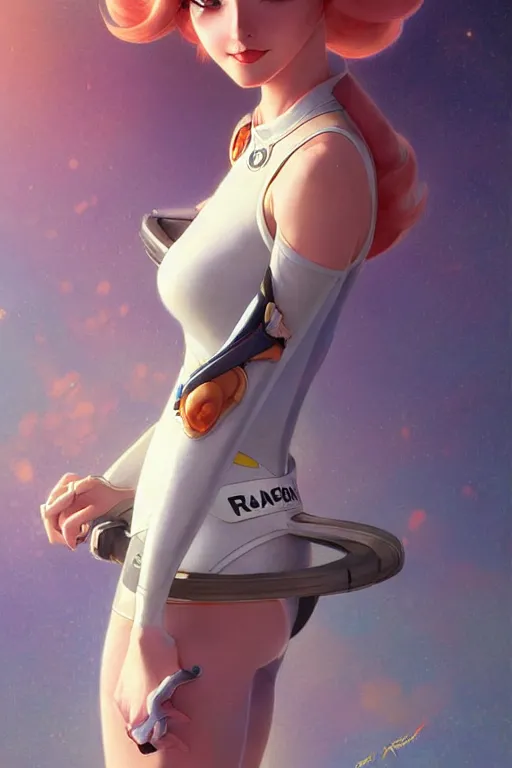 Prompt: retro racer princess peach as aeon flux profile picture by Margaret Keane, dynamic pose, intricate, futuristic, fantasy, elegant, by Stanley Artgerm Lau, greg rutkowski, thomas kindkade, alphonse mucha, loish, norman Rockwell,