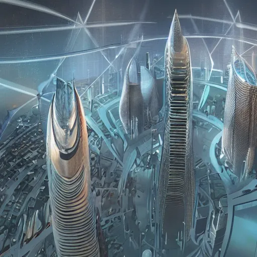 Image similar to a futuristic city from the year 2 0 7 0