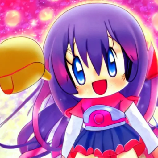 Image similar to kirby as an anime girl